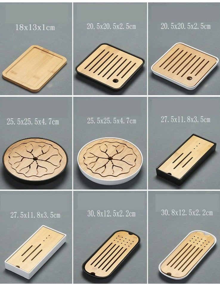 Traditional Bamboo Wood Gongfu Tea Tray Tea Table Tray Drainage