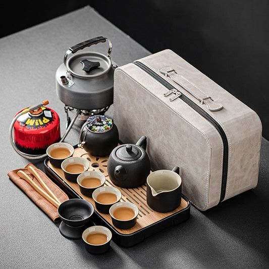 Travel Chinese Tea Set Complete Teapot Gaiwan Ceremony Serving Kung Fu Ceramic Tea Cup Set Infuser Gift Taza De Te Drinkware acacuss