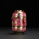 Gold-inlaid jade One Pot And Two Cups Ceramic Kung Fu Tea Set I Jianzhan ceramics inlaid gold portable travel tea set. - ACACUSS