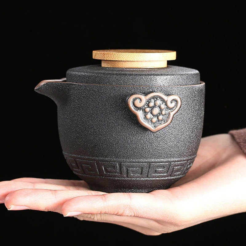 ACACUSS Tea Set of 6 Travel Tea Set Cup Kung Fu TeaSet Ceramic Portable Teapot Porcelain kuai ke tea set - ACACUSS