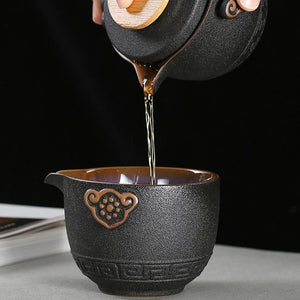 ACACUSS Tea Set of 6 Travel Tea Set Cup Kung Fu TeaSet Ceramic Portable Teapot Porcelain kuai ke tea set - ACACUSS