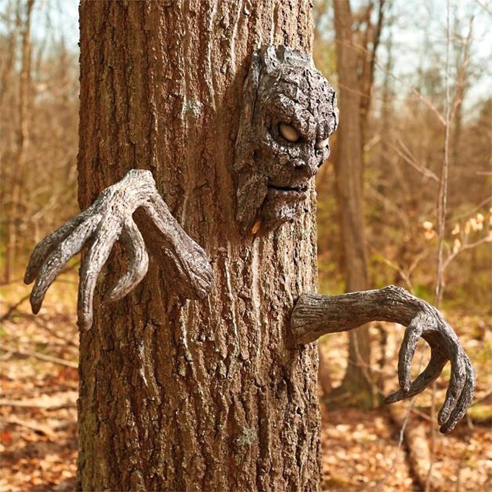 Creative Yard Art Funny Outdoor Tree Faces Decor Old Man Tree Hugger  Sculpture B, image size:1600x1600