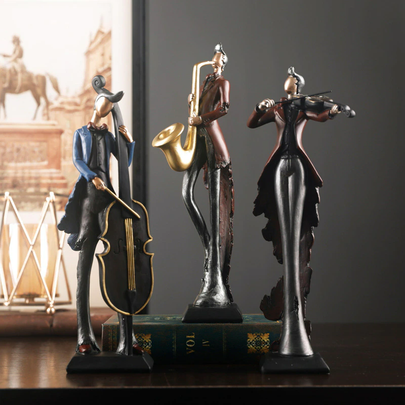 Unique bookshelf Decor Music Art Character Model Statue Creative Living Room Decoration Wine Cabinet Ornaments Figurine - acacuss