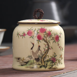 Vintage Tea Caddies Can Pot Box Jar Containers Ceramic Sealed Celadon Household Tea Gift Home Decoration; acacuss