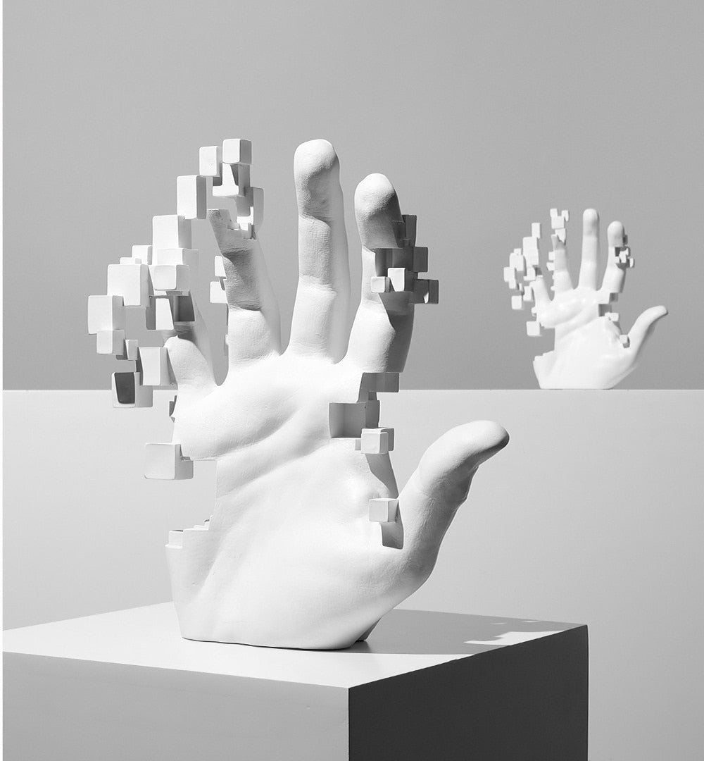 White Artistic Hand Art Body Statue Abstract Sculptures Modern Simplicity Home Decorations Living Room Bookcase Room Mesa Decor acacuss