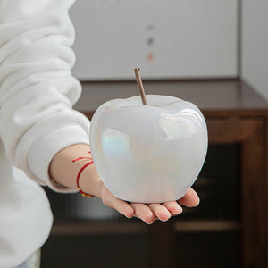 Wine Cabinet Christmas Decorations 2022 Modern Simple LED Translucent Apple Ornaments Household Ceramics Living Room Crafts Home acacuss