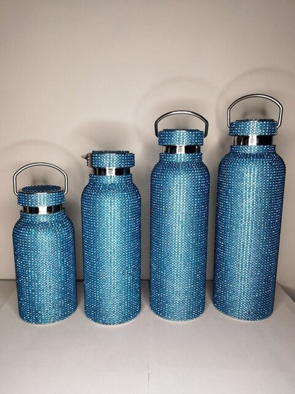 Diamond Vacuum Flask - Portable Rhinestone Diamond Double Layer Stainless Steel Water Bottle Outdoor Sports Travel Metal Thermos - acacuss