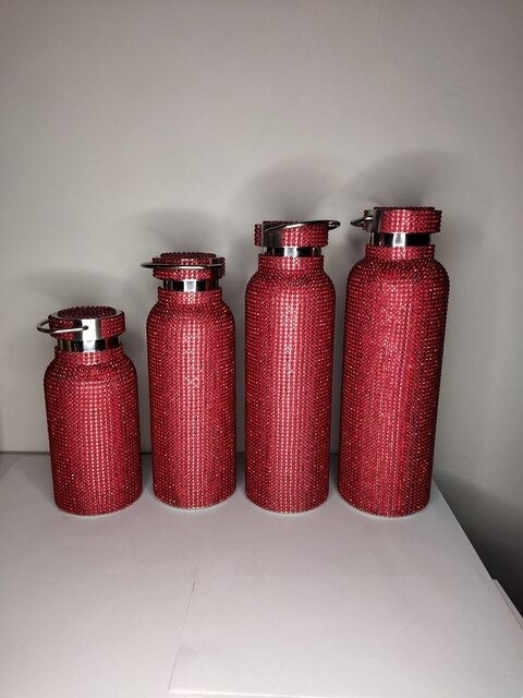 Diamond Vacuum Flask - Portable Rhinestone Diamond Double Layer Stainless Steel Water Bottle Outdoor Sports Travel Metal Thermos - acacuss