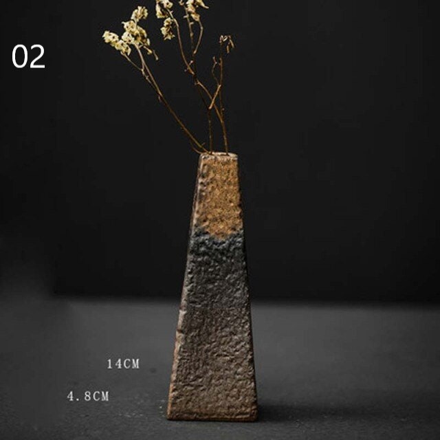 ACACUSS Japanese Terracotta Table Vase Pottery best house warming ornaments gift - ACACUSS